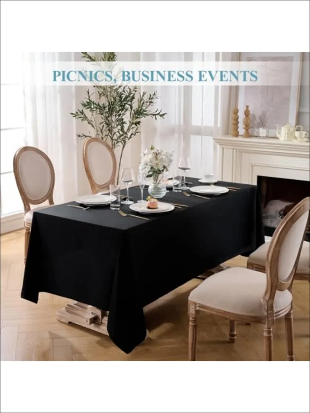 Polyester Wrinkle Resistant Tablecloth 60x102 6 Pack Dining